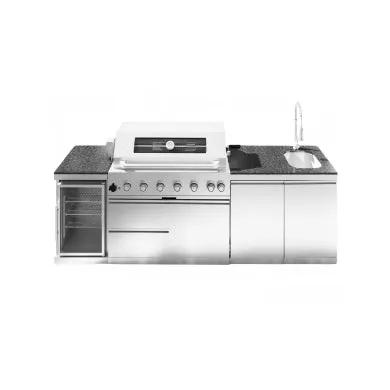 101" 6-Burner 85,000 BTU Outdoor Kitchen Island Grill with Storage Cabinets & Drawers by Chery Industrial