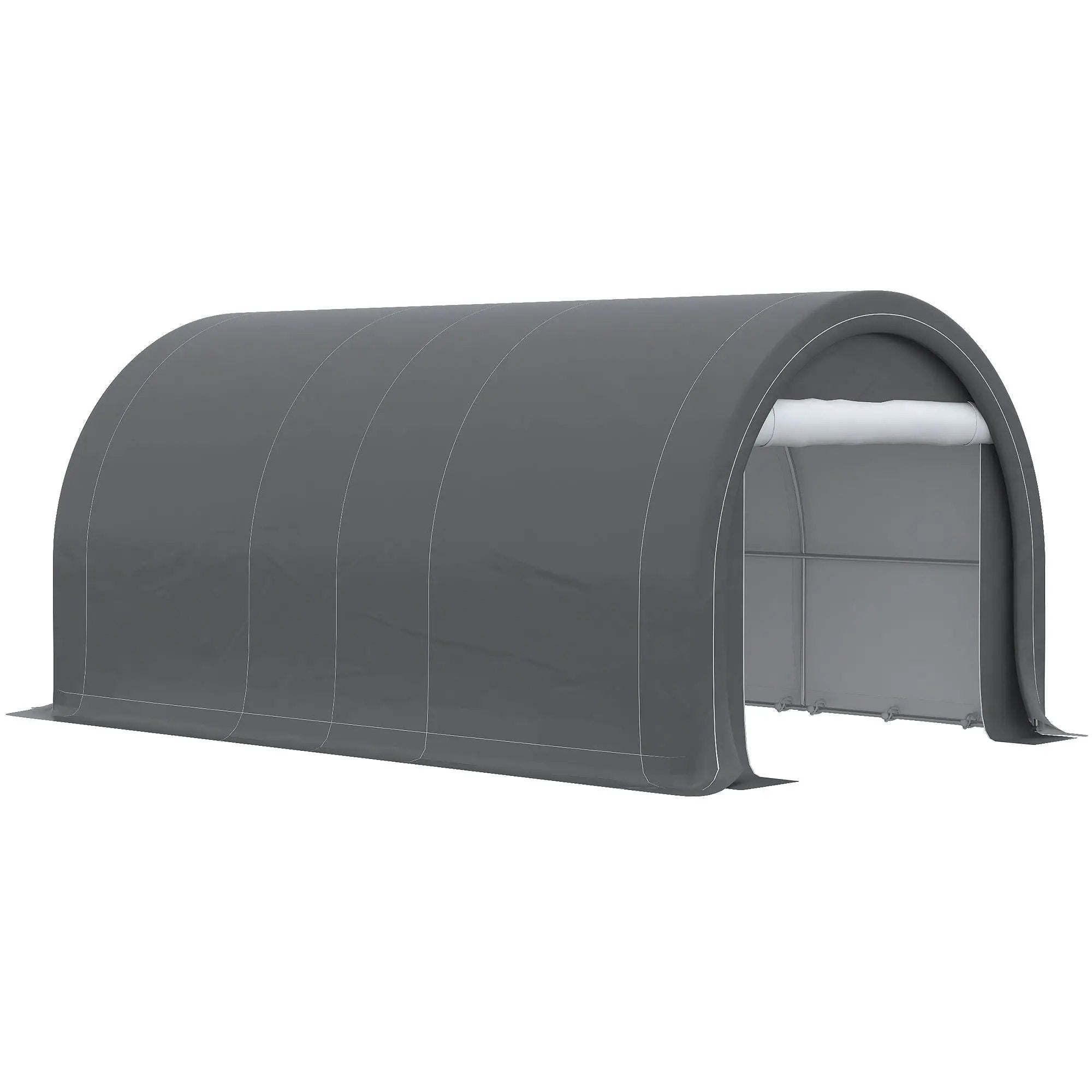 Outsunny - 10' x 16' Carport, Heavy Duty Portable Garage Storage Tent With Large Zippered Door, Anti-Uv Pe Canopy Cover For Car, Truck, Boat, Motorcycle, Bike, Garden Tools, Outdoor Work by Unique Piece Furniture