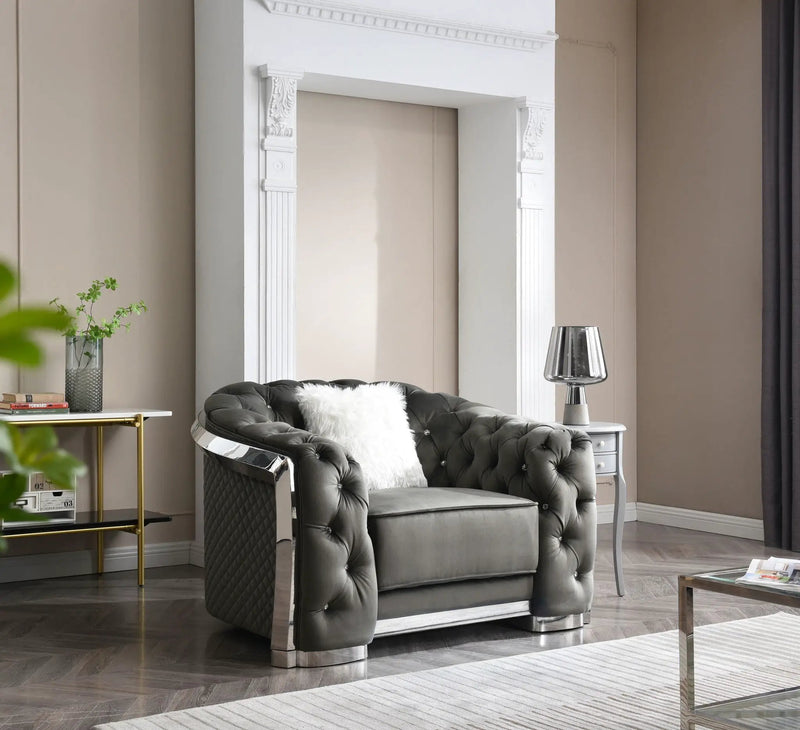 Sophisticated Accent Chair - Gray by Unique Piece Furniture