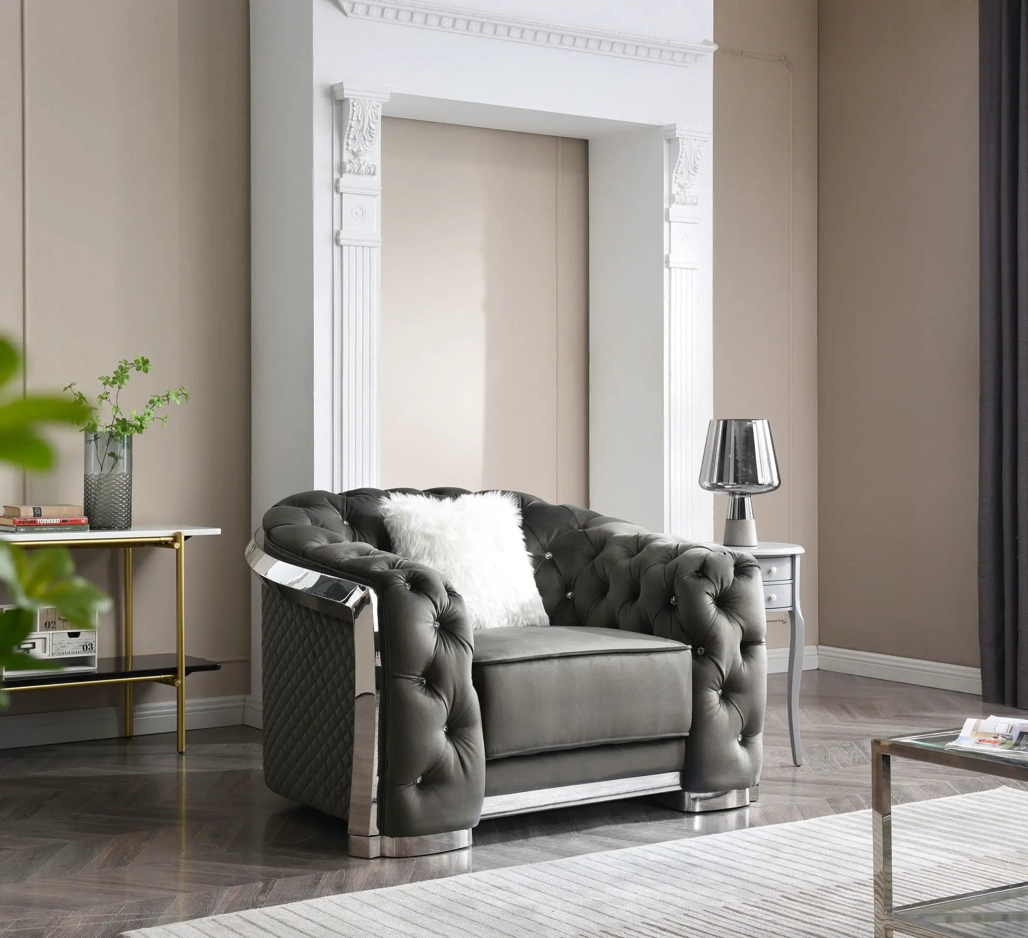 Sophisticated Accent Chair - Gray by HouseOfZazla