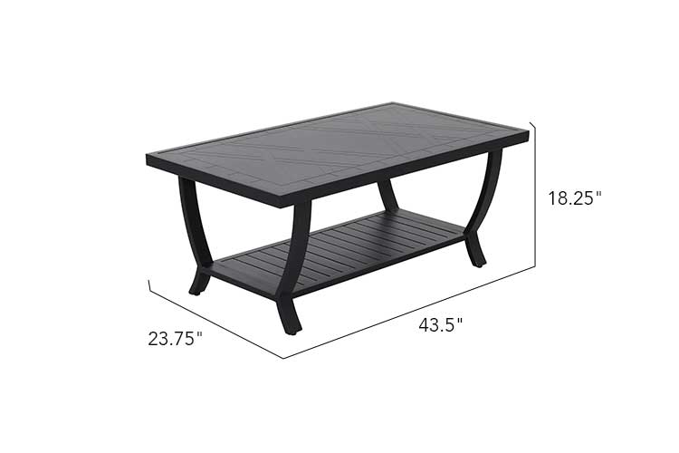Jarvis 2-Piece Aluminum Sofa Set with Coffee Table by Outdoor-USA®