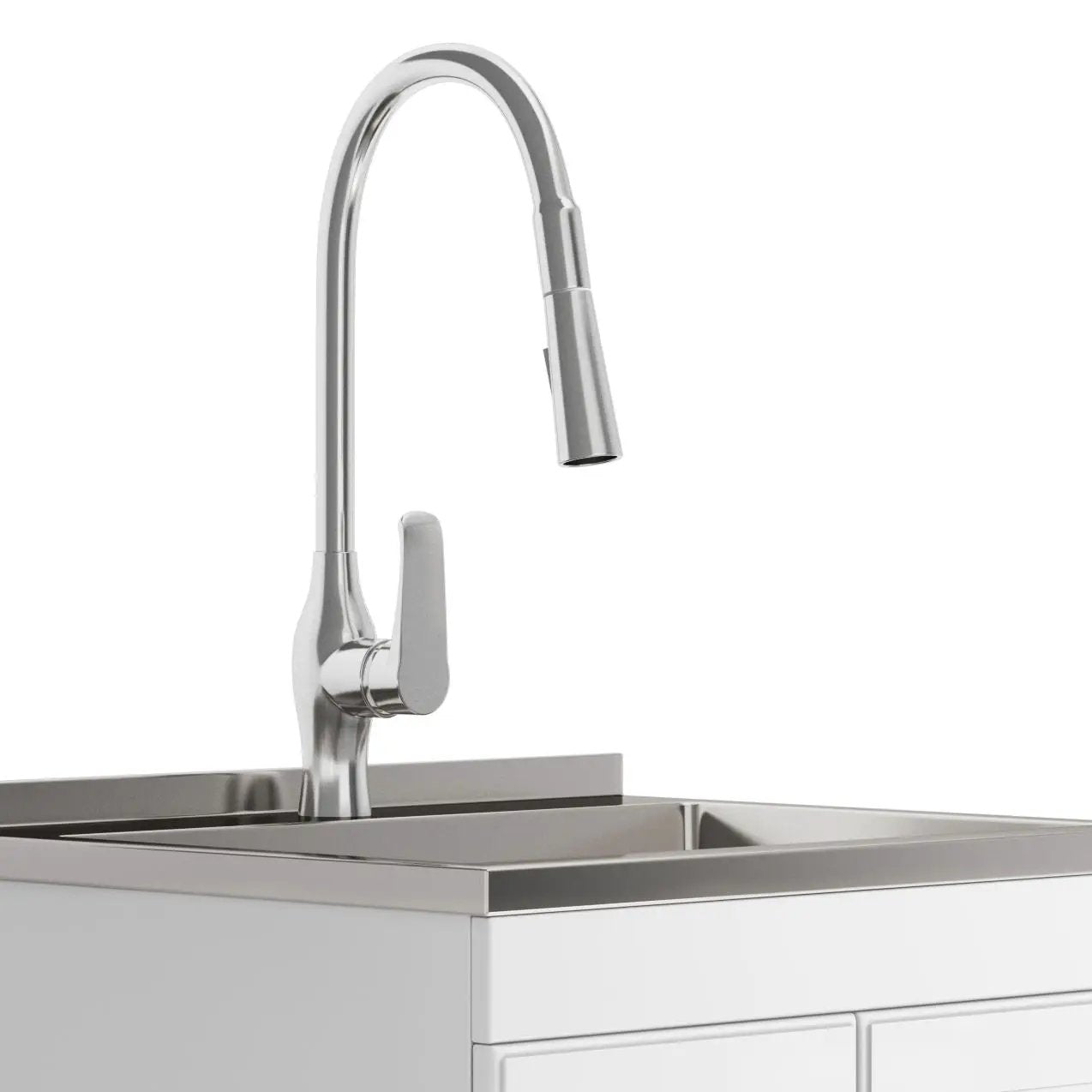 Lawrence - Laundry Cabinet With Faucet And Stainless Steel Sink by Unique Piece Furniture