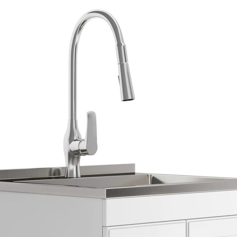 Lawrence - Laundry Cabinet With Faucet And Stainless Steel Sink by Unique Piece Furniture