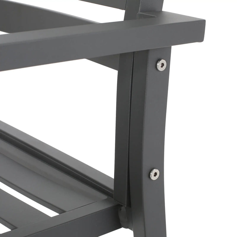 Outdoor Modern Aluminum Dining Chair (Set of 2), Gun Metal Gray by HouseOfZazla