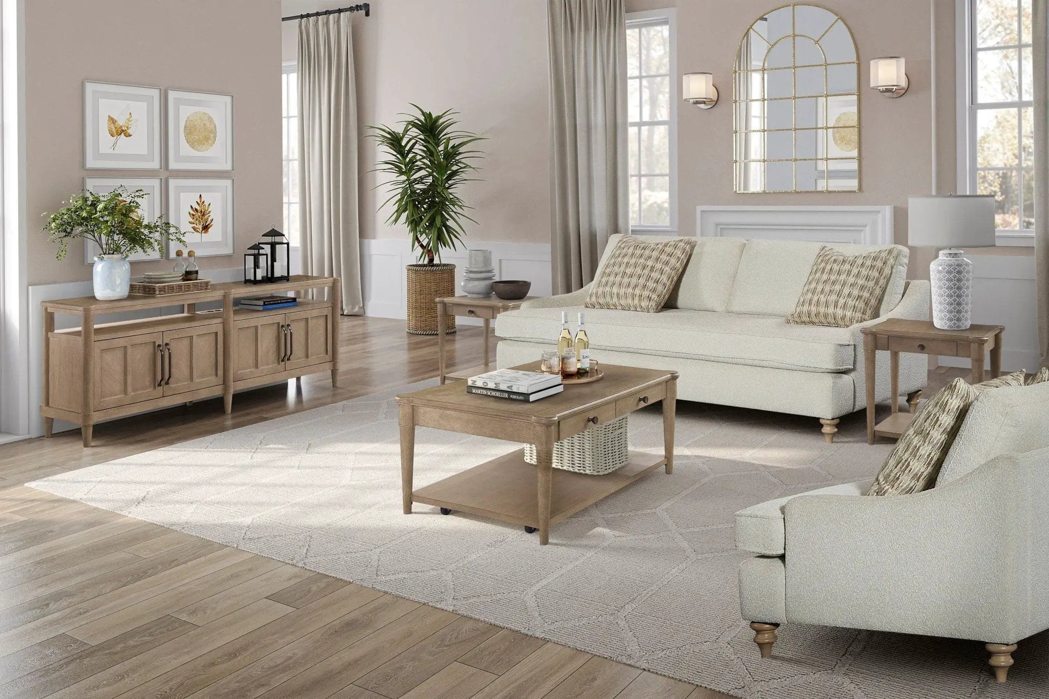 Loveseat Reversable Cushion With 2 Pillows - Off White by HouseOfZazla