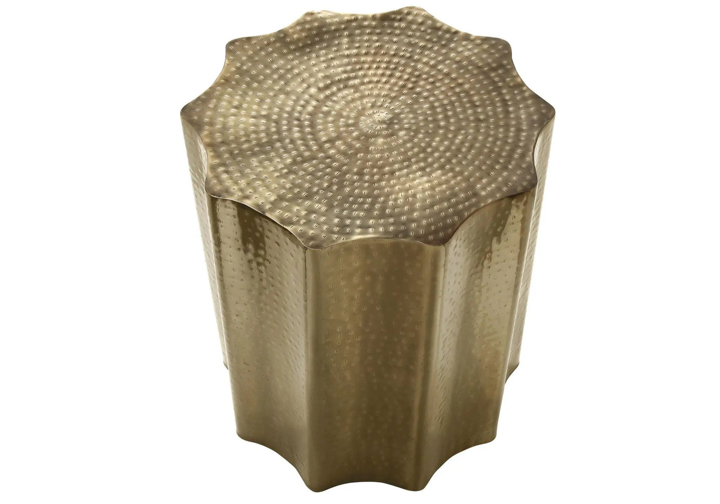 Drum Accent Side Table, Stylish Scalloped Design by HouseOfZazla