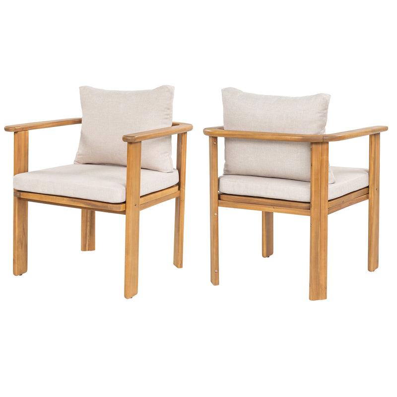 Kaja Outdoor Acacia Wood Dining Chair, Teak Finish Frame by HouseOfZazla