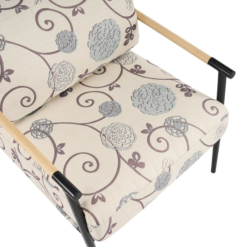 27.56" Modern Accent Chair with Plush Cushions and Wooden Armrests by HouseOfZazla
