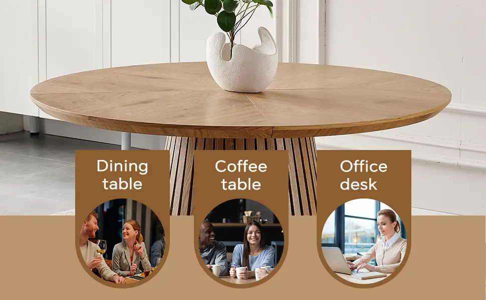 Wooden Dining Table - Modern Round Kitchen Design by HouseOfZazla