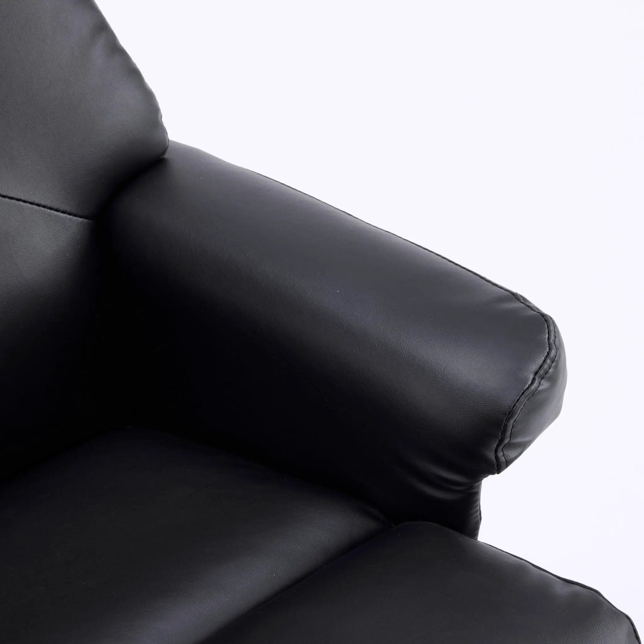 Upholstered Heated Massage 360° Swivel Accent Chair With Ottoman by HouseOfZazla