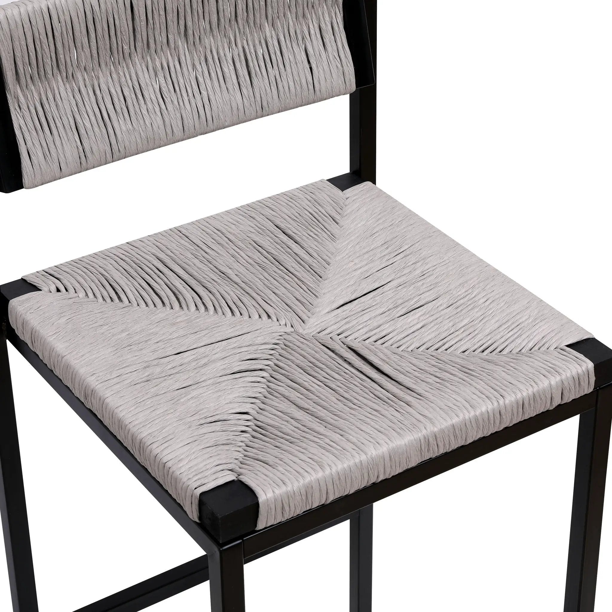 Bar Stools Paper Rope Weave Dining Chairs With Back Hand Weave Stools For Kichen Island, Bar & Counter (Set of 2) by HouseOfZazla