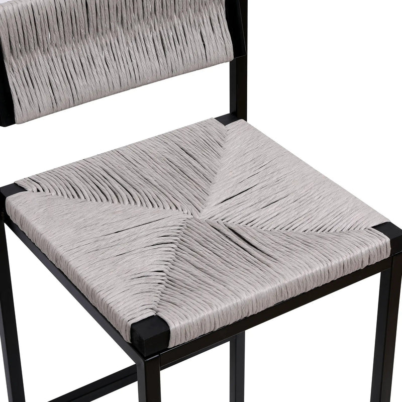 Bar Stools Paper Rope Weave Dining Chairs With Back Hand Weave Stools For Kichen Island, Bar & Counter (Set of 2) by HouseOfZazla