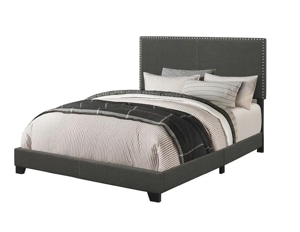 Boyd Upholstered Queen Panel Bed Charcoal by Unique Piece Furniture