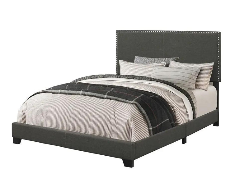 Boyd Upholstered Queen Panel Bed Charcoal by Unique Piece Furniture