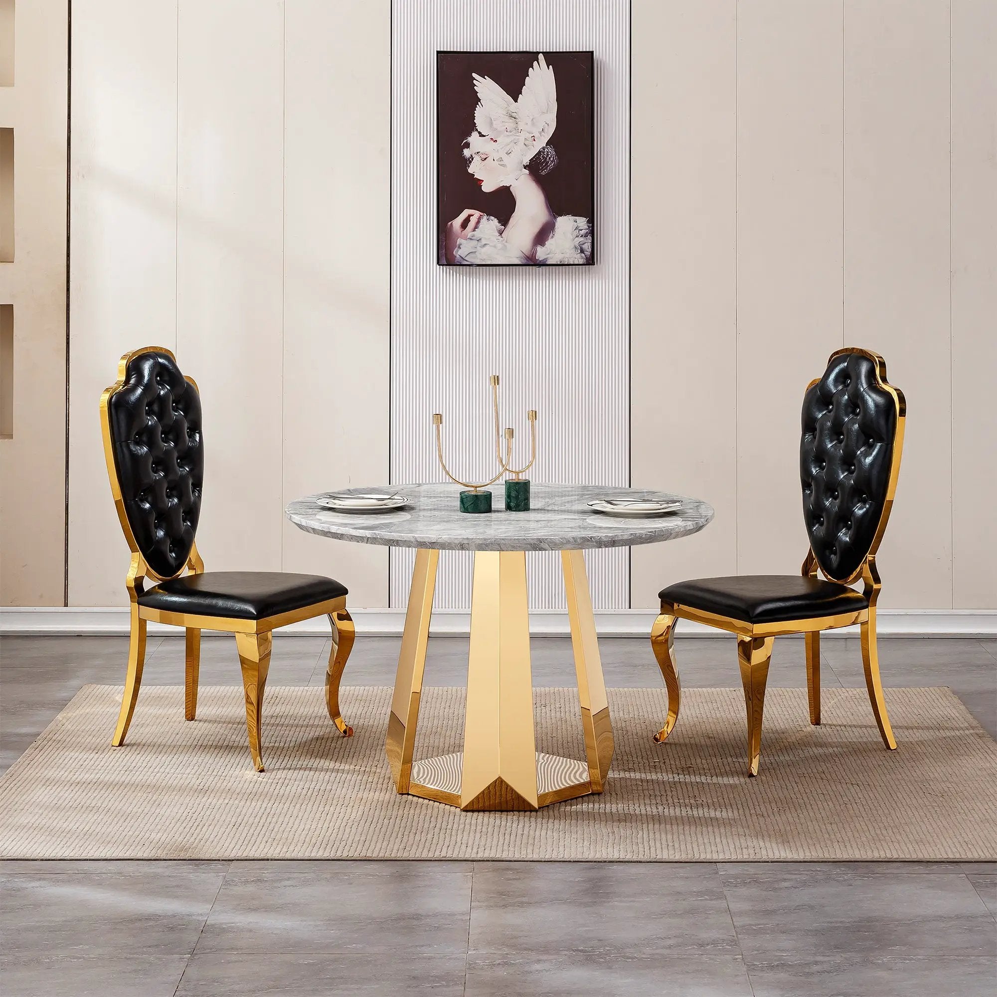 47" Round Marble Dining Table by HouseOfZazla