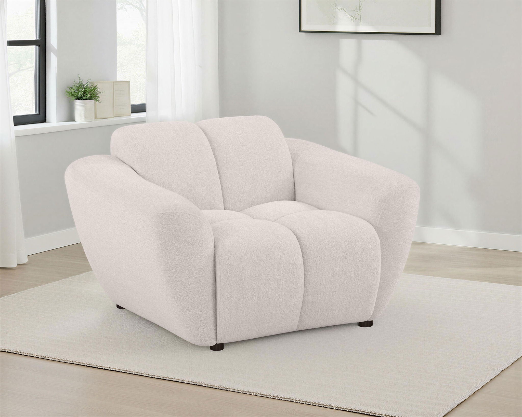Destino Chenille Upholstered Splayed Arm Accent Chair Greige by Unique Piece Furniture
