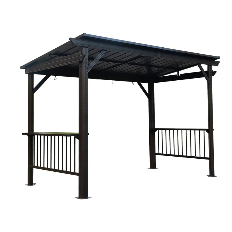 6.5x12FT Hardtop Grill Gazebo with Side Shelves and Steel Roof by HouseOfZazla