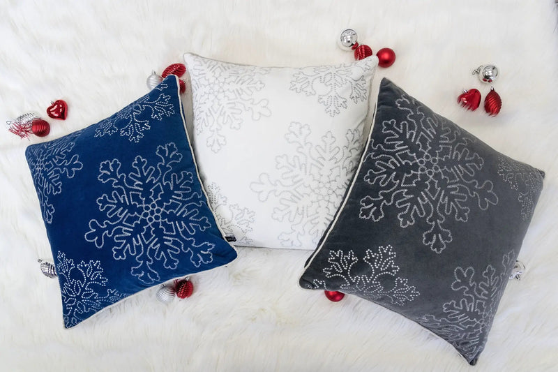 Gray Velvet Holiday Throw Pillow 20x20 by HouseOfZazla