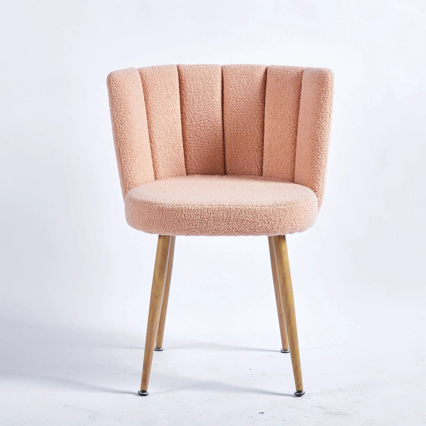 Modern Dining Chair (Set of 2) With Iron Tube Wood Color Legs, Shorthair Cushions And Comfortable Backrest, Suitable For Dining Room, Living Room, Cafe, Simple Structure by Unique Piece Furniture