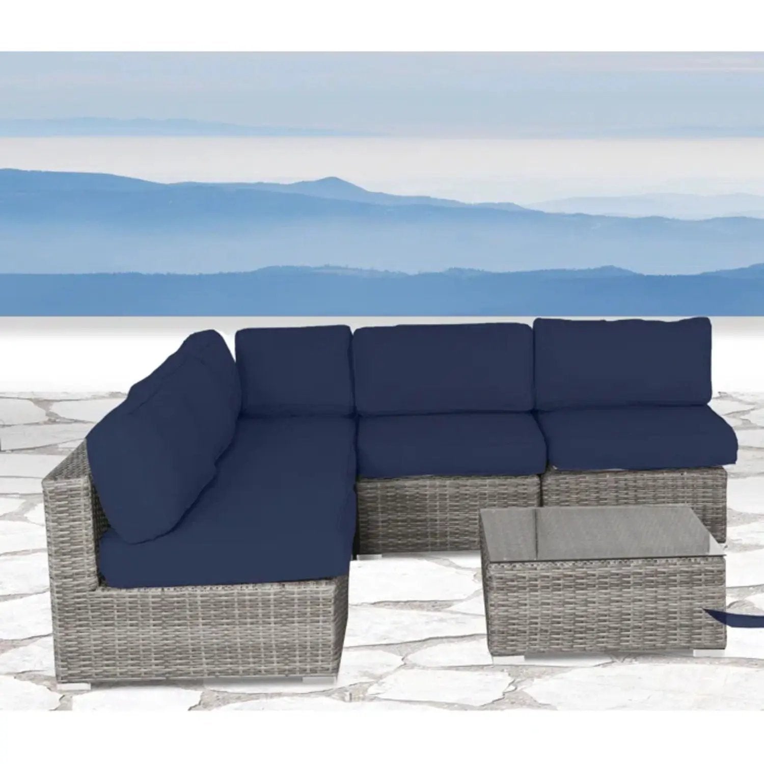 Outdoor Wicker Seating Group With Cushions by Unique Piece Furniture