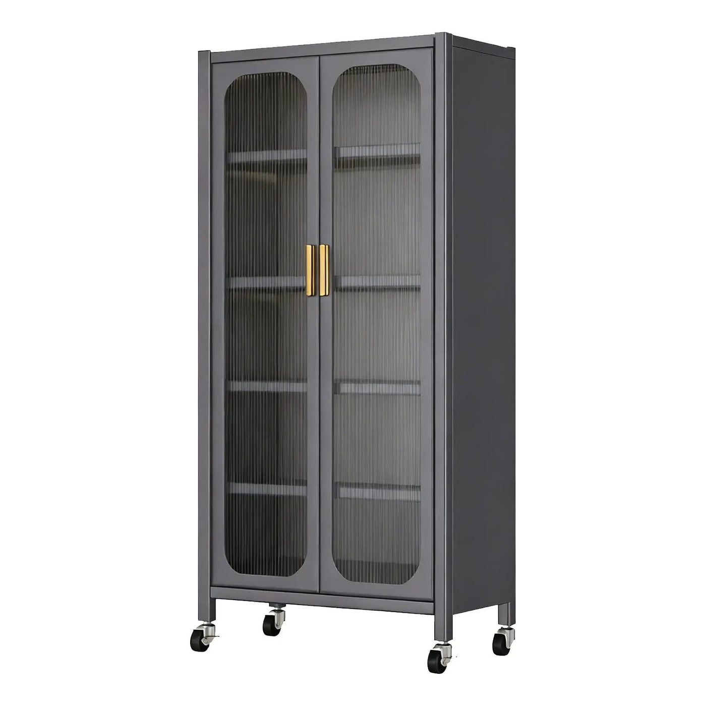6 Tier Storage Cabinet With Transparent Door, Adjustable Shelves & Wheels by Unique Piece Furniture