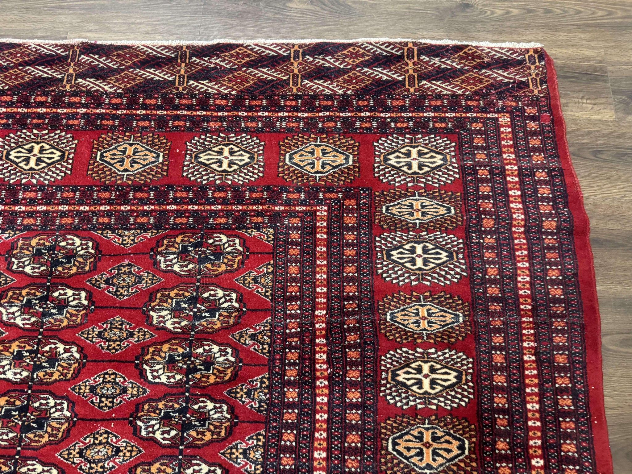 Bokhara Rug 9x12, Red Turkoman Rug, Pakistani Rug, Tribal Carpet, Wool Rug, Red Rug by Jewel Rugs
