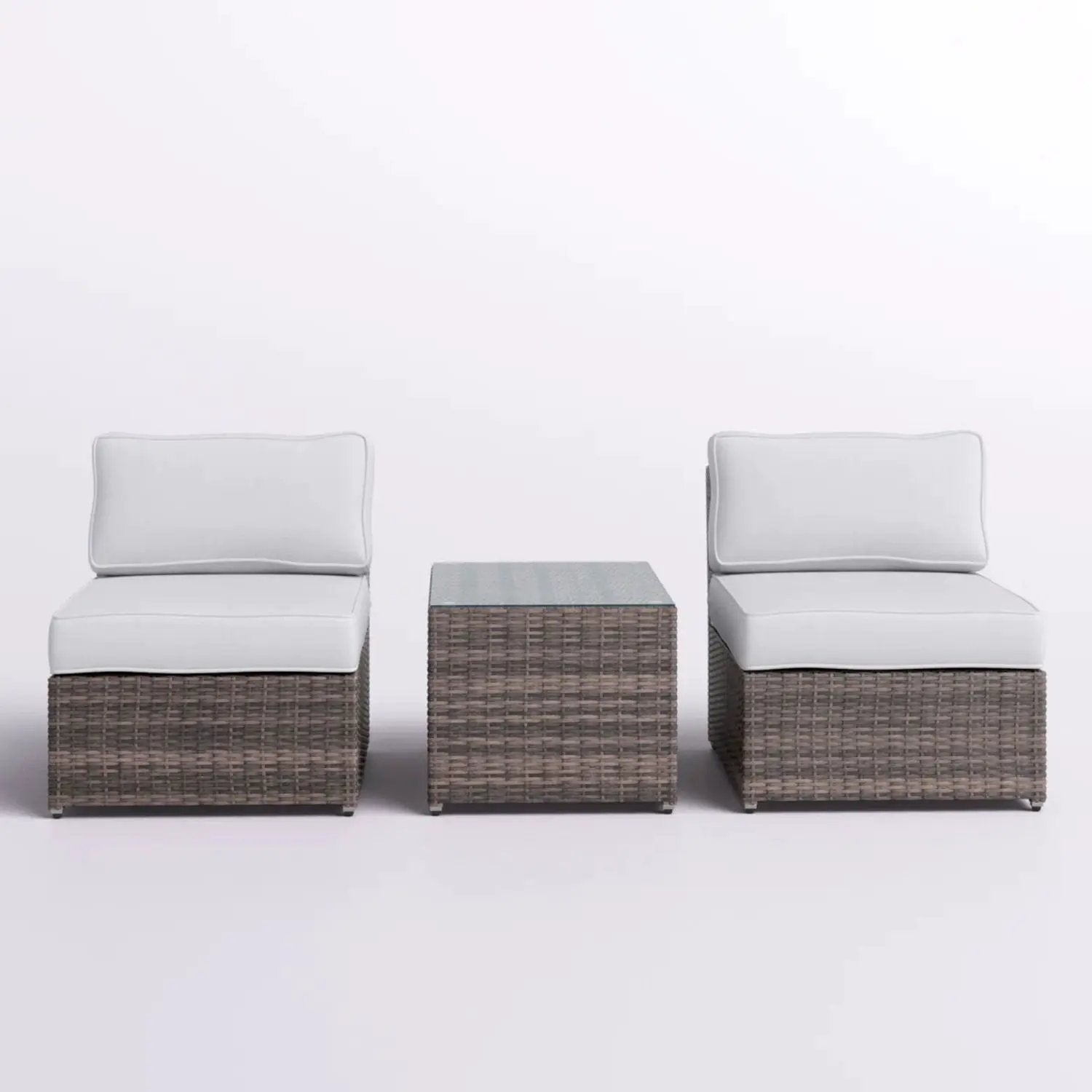 Modern Wicker Outdoor Seating Set With Cushions by HouseOfZazla