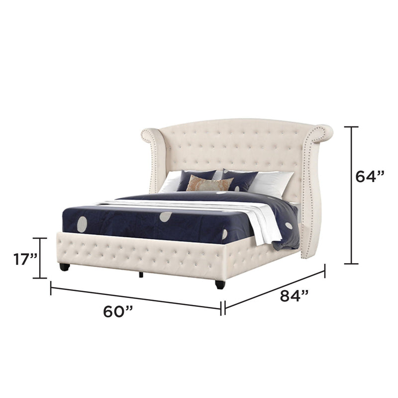 Sophia - Crystal Tufted Upholstered Bed by HouseOfZazla