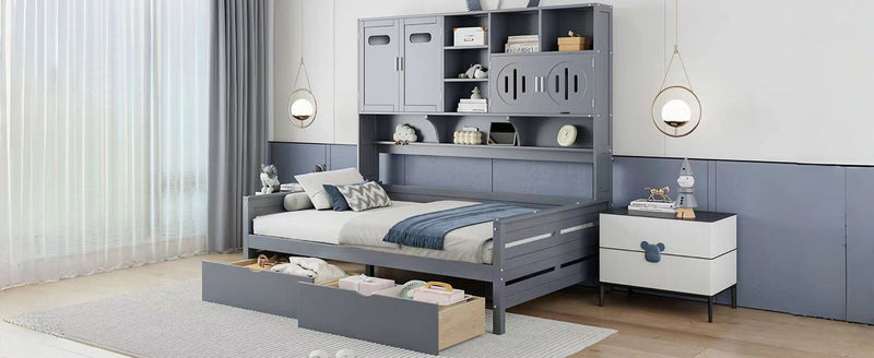 Daybed With All-In-One Cabinet And Shelf by HouseOfZazla