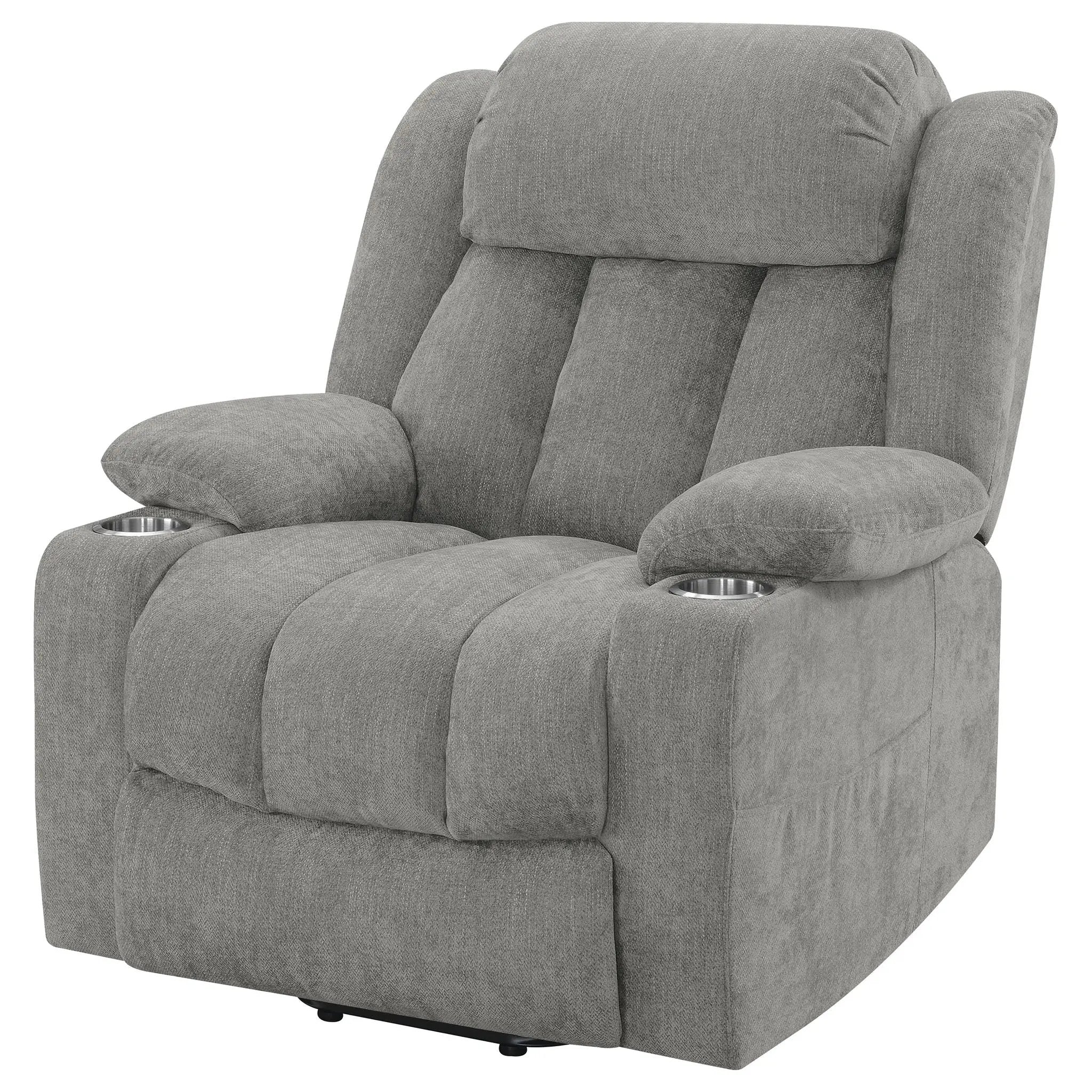 Houston Upholstered Power Lift Recliner Grey by Unique Piece Furniture