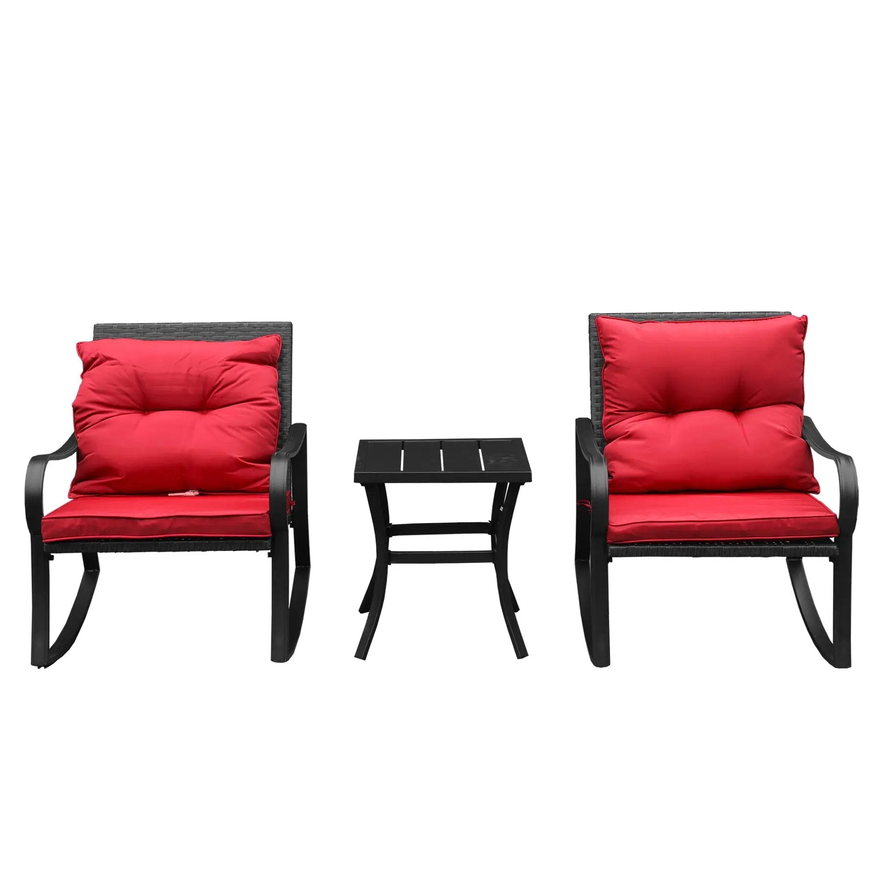 Metal 2-Person Outdoor Patio Rocking Seating Group with Cushions by HouseOfZazla