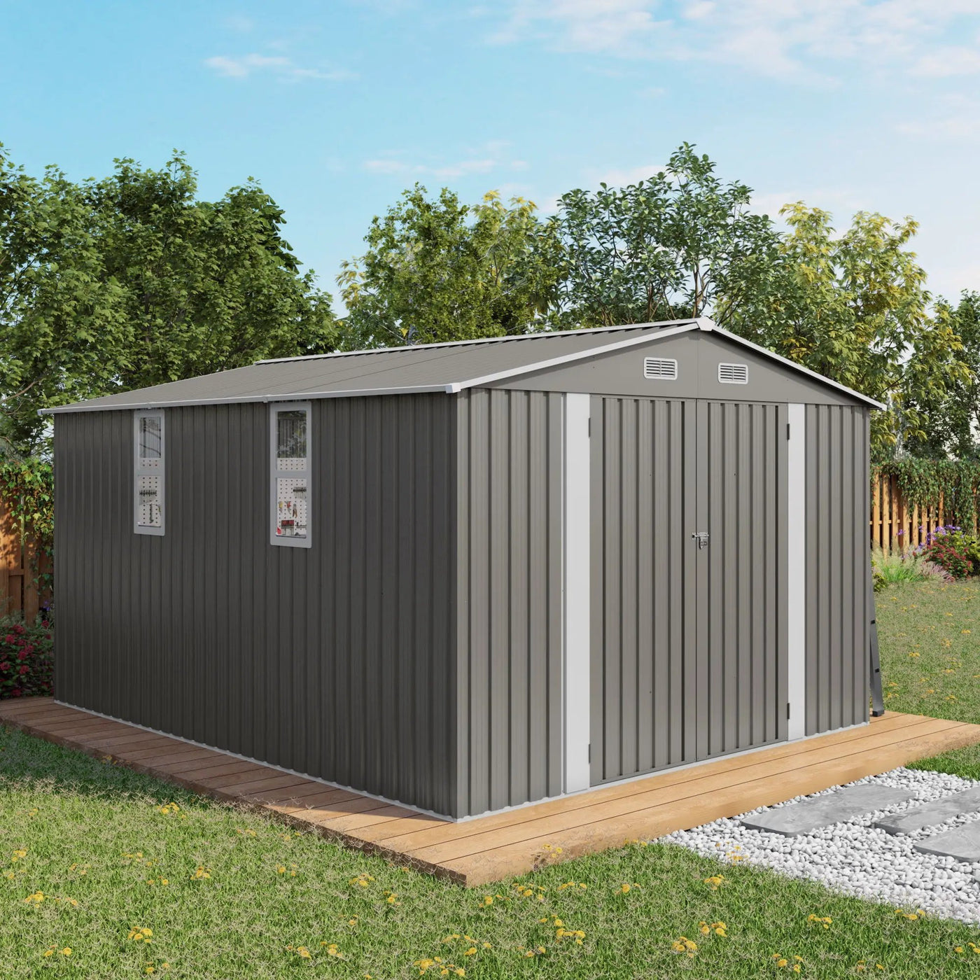 Outdoor Storage Shed With Lockable Doors by HouseOfZazla