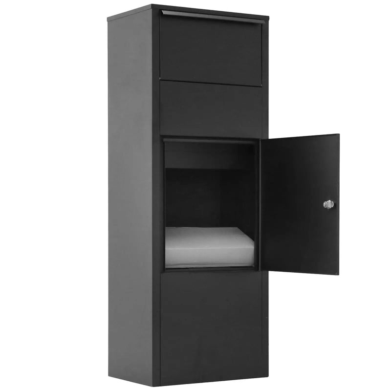 Large Package Delivery Parcel Mail Drop Box With Lockable Storage Compartment Heavy Duty Weatherproof For Express Mail Delivery For Home & Business Use - Black by Unique Piece Furniture