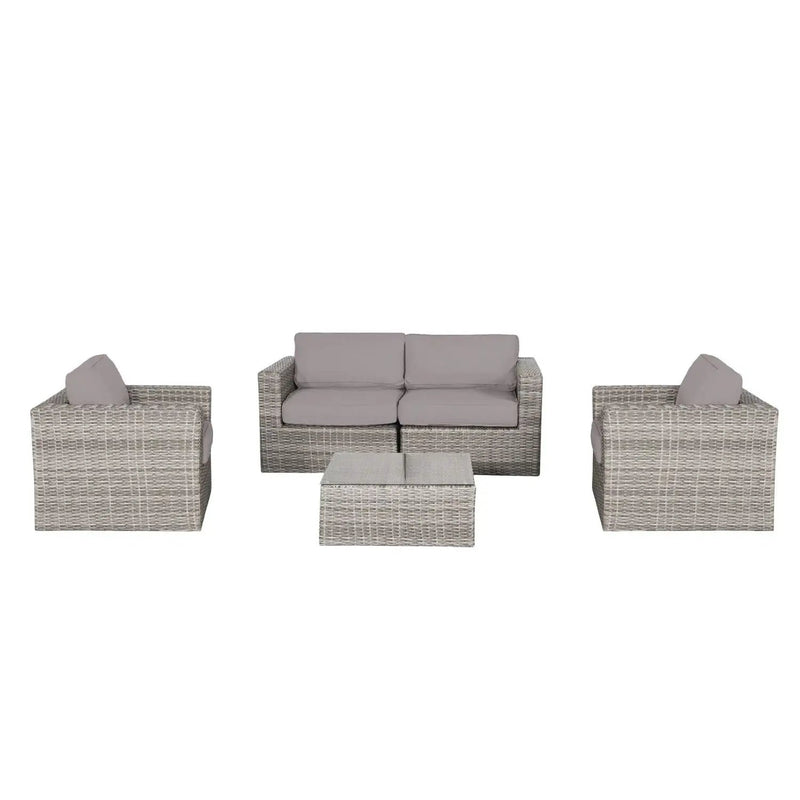 Wicker Seating Group Set With Table And Cushions by Unique Piece Furniture