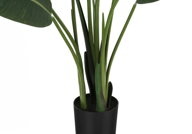60" Tall, Artificial Plant, Bird Of Paradise Tree, Indoor, Faux, Fake, Floor, Greenery, Potted, Decorative - Green / Black by Unique Piece Furniture