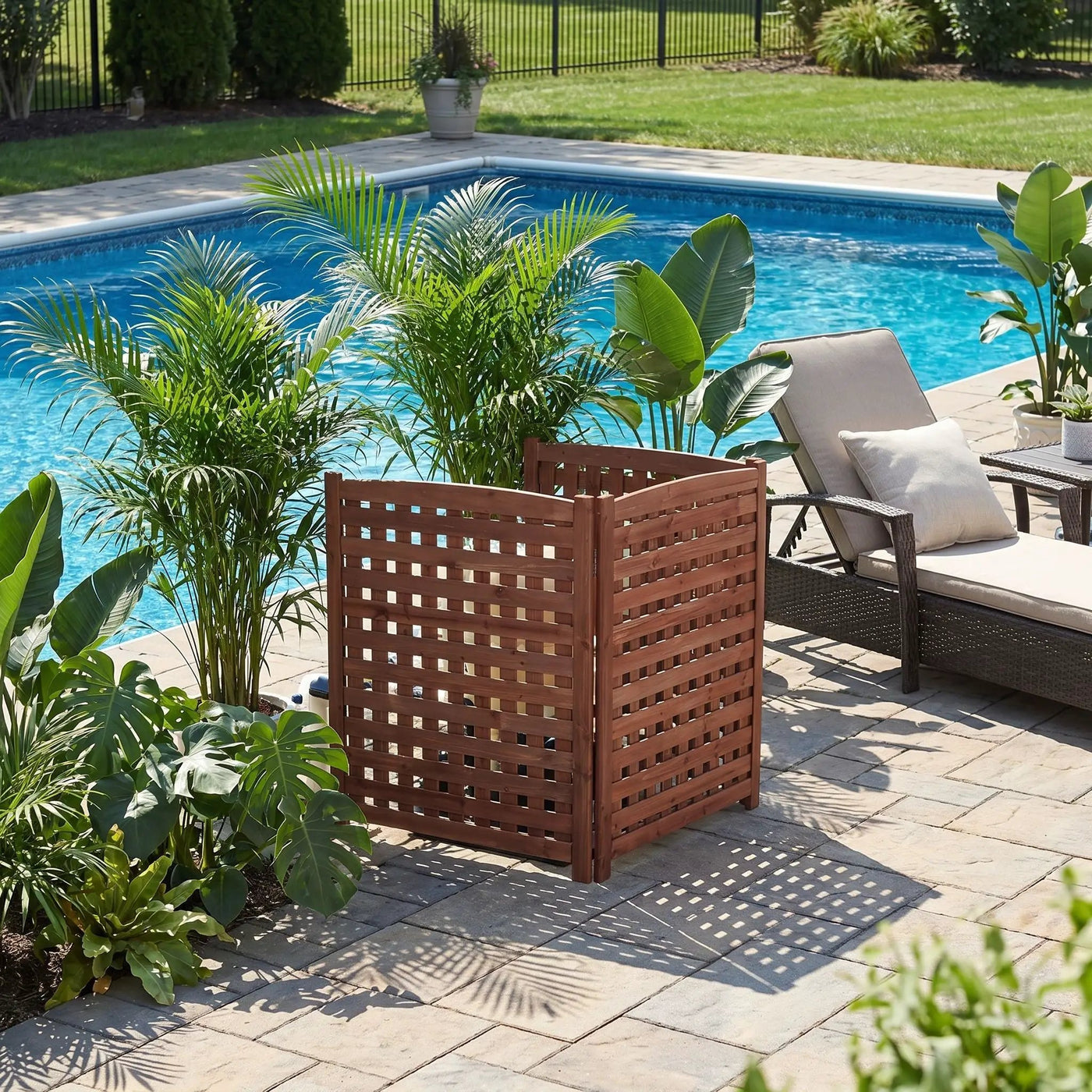 3 Panel Outdoor Air Conditioner Fence Screen by HouseOfZazla