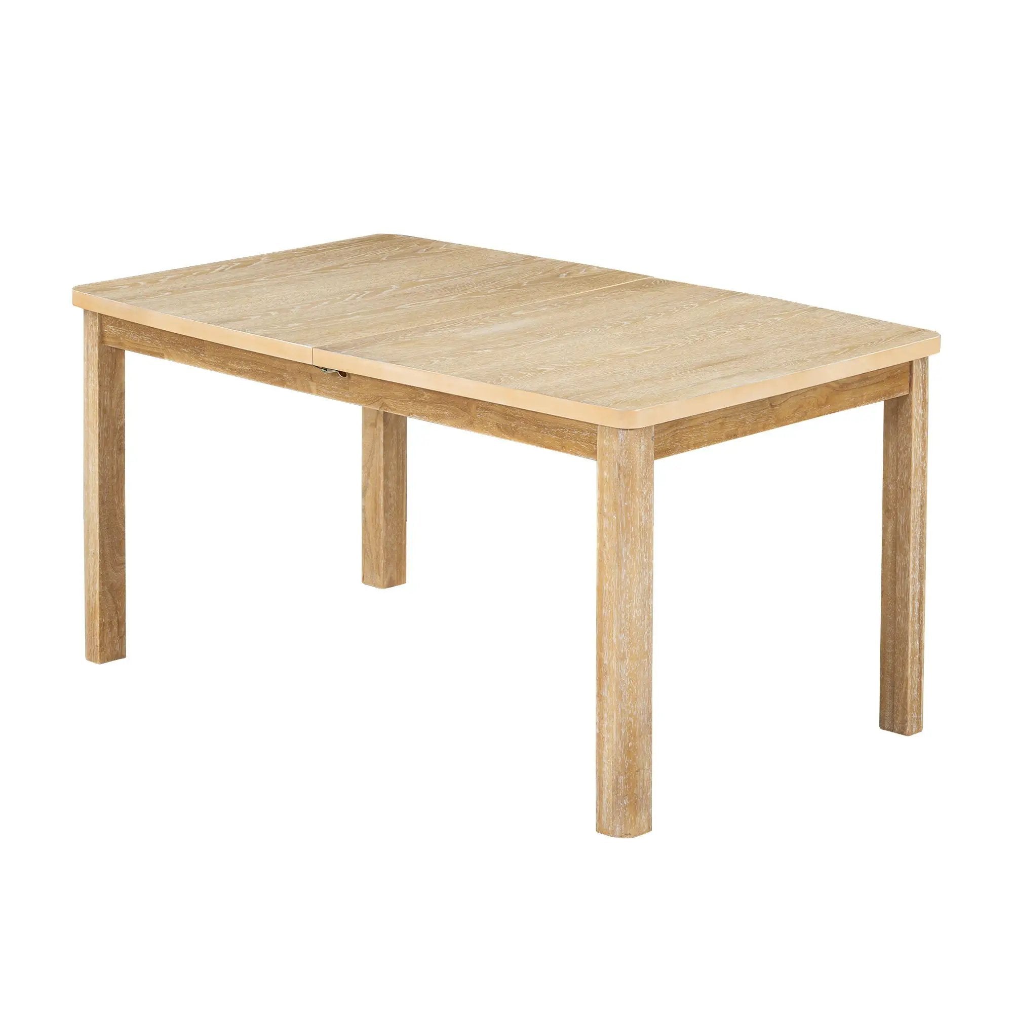 Topmax - Rustic Extendable Dining Table Set With Removable Leaf, 6 Upholstered Armless Dining Chairs And 2 Padded Arm Chairs, 9 Pieces by HouseOfZazla