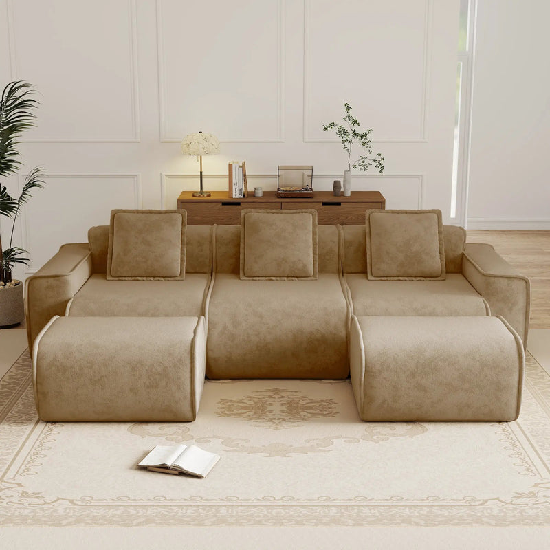 Streamlined Design Modular 3 Seat U Shape Sectional Boneless Sofa by HouseOfZazla