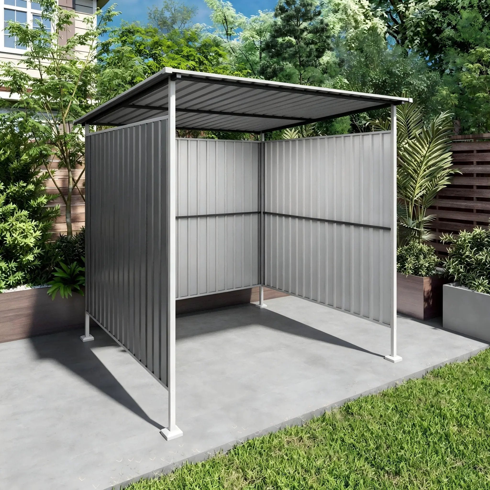 Outdoor Pergola, Bike Storage Shed, Grill Gazebo For Patio - Gray by HouseOfZazla
