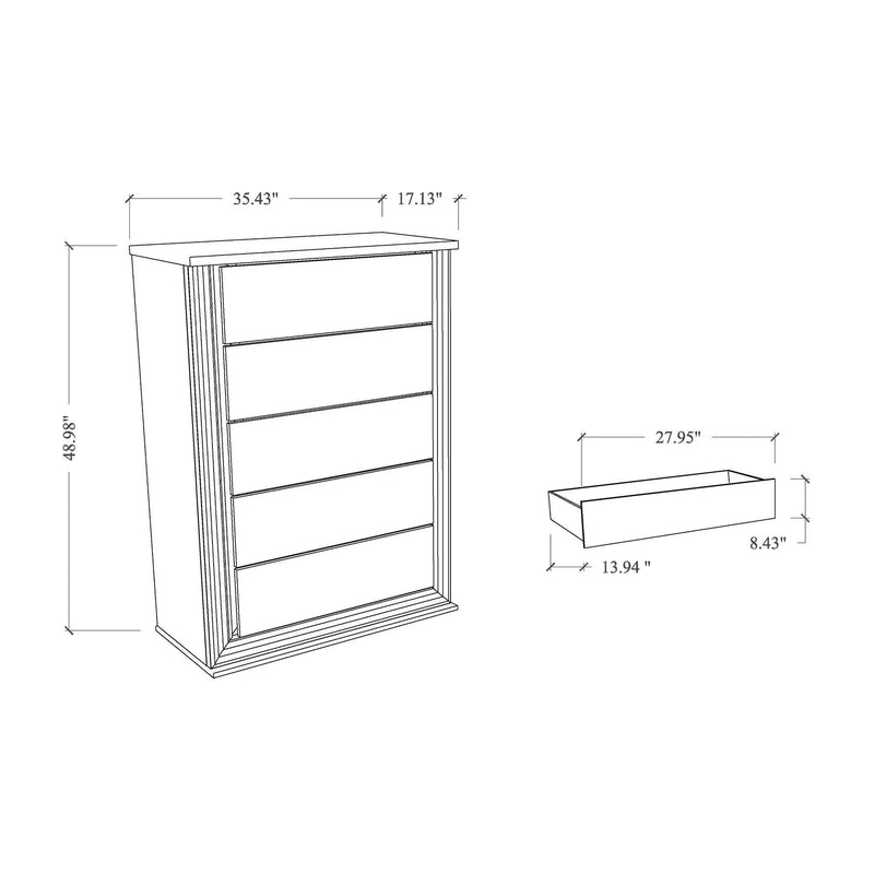 Moon - Smooth Chest With LED - White by Unique Piece Furniture
