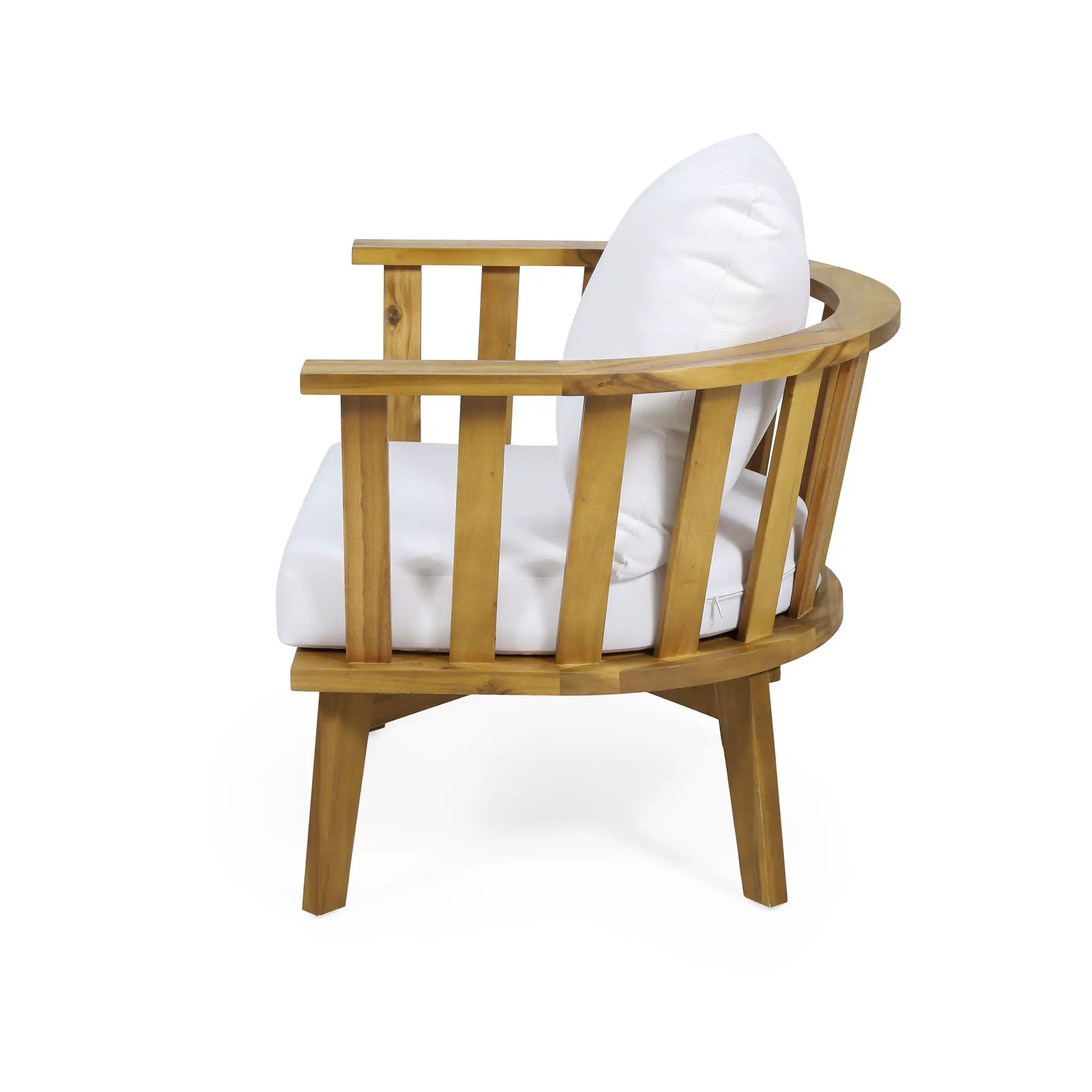 Patio Furniture Set, Outdoor Acacia Wood Patio Club Chair With Table by HouseOfZazla