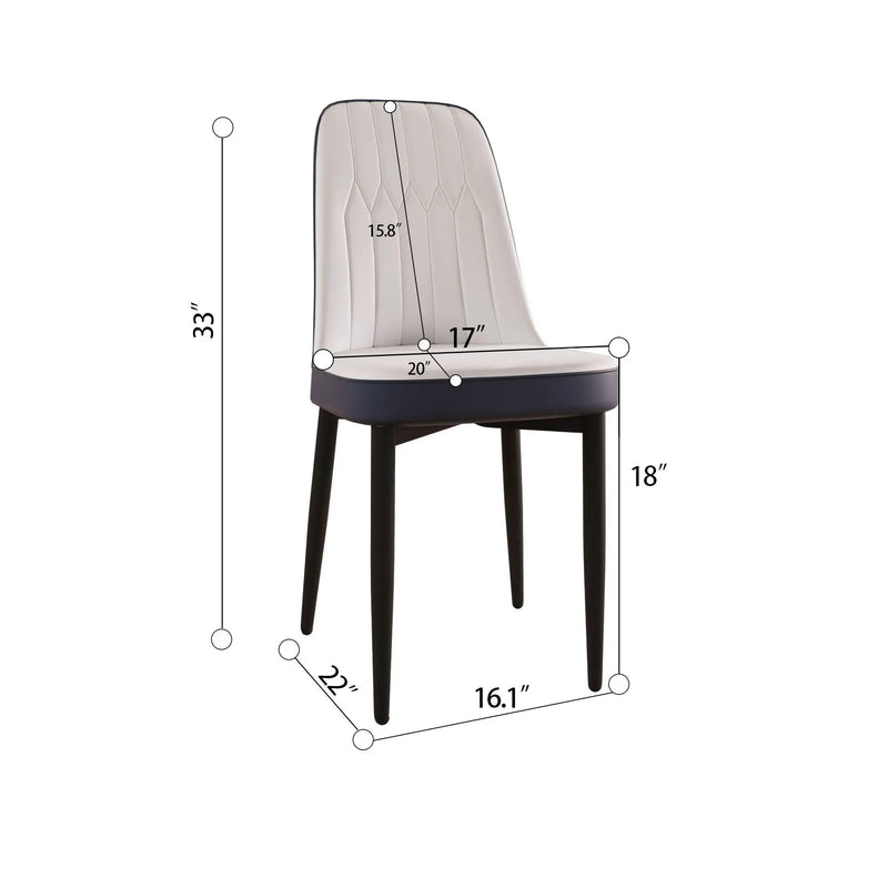 Modern Dining Chair With Cushions And Metal Legs by HouseOfZazla