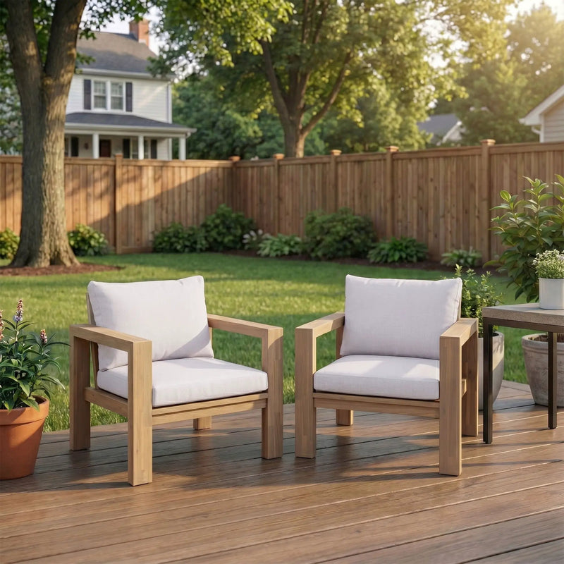 Stylish Outdoor Chair Set With Cushions For Garden (Set of 2) by HouseOfZazla