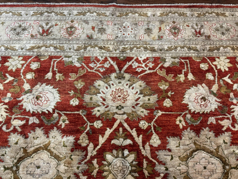 Pakistani Peshawar Rug 10x13, Burnt Orange, Large Handmade Wool Carpet by Jewel Rugs