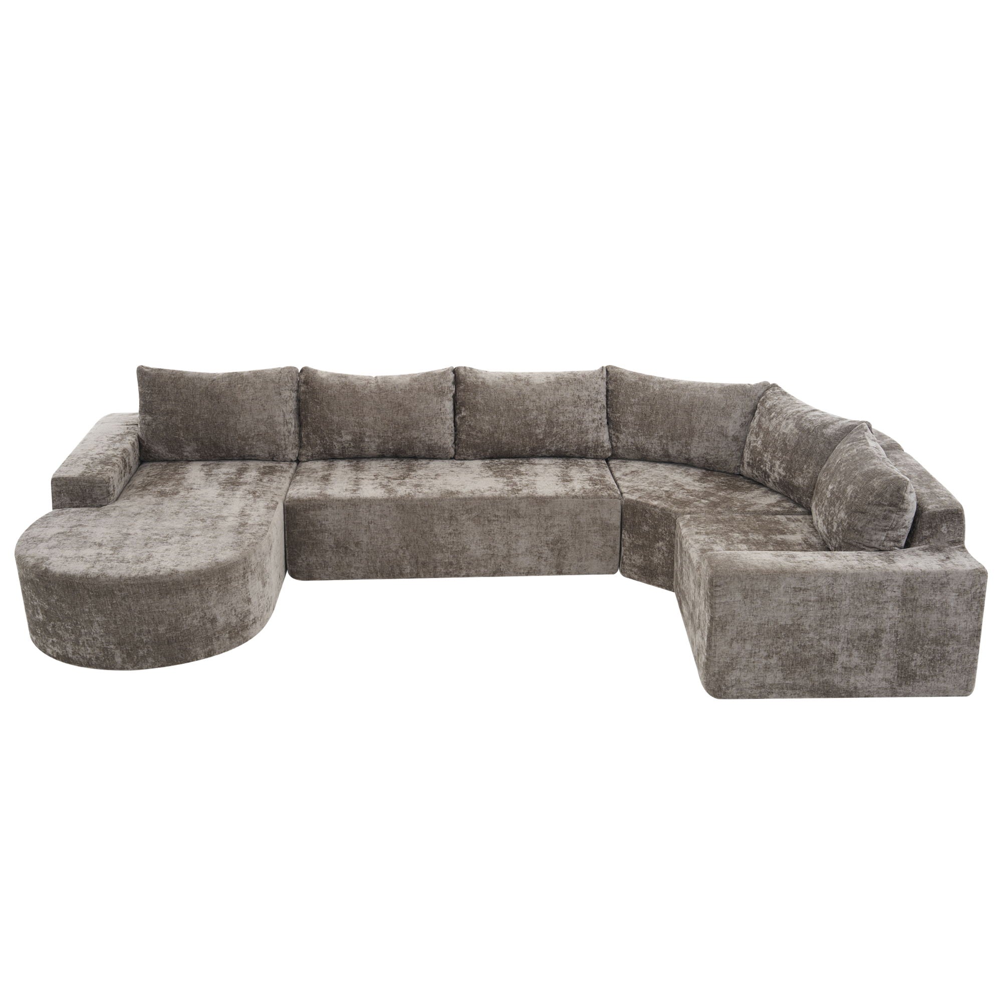 Modular Cloud Sectional Sofa Set, U-Shaped Upholstered Couch With Deep Seat by HouseOfZazla
