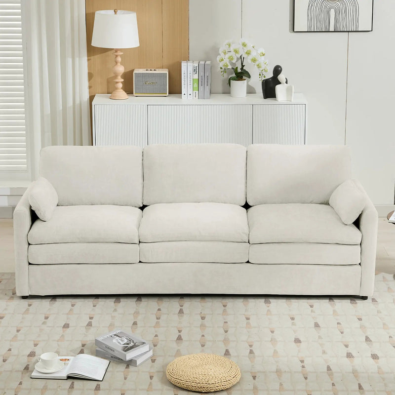 Cozy Upholstered 3-Seater Sofa with Plush Double Cushion and Ergonomic Design by BLAKHOM