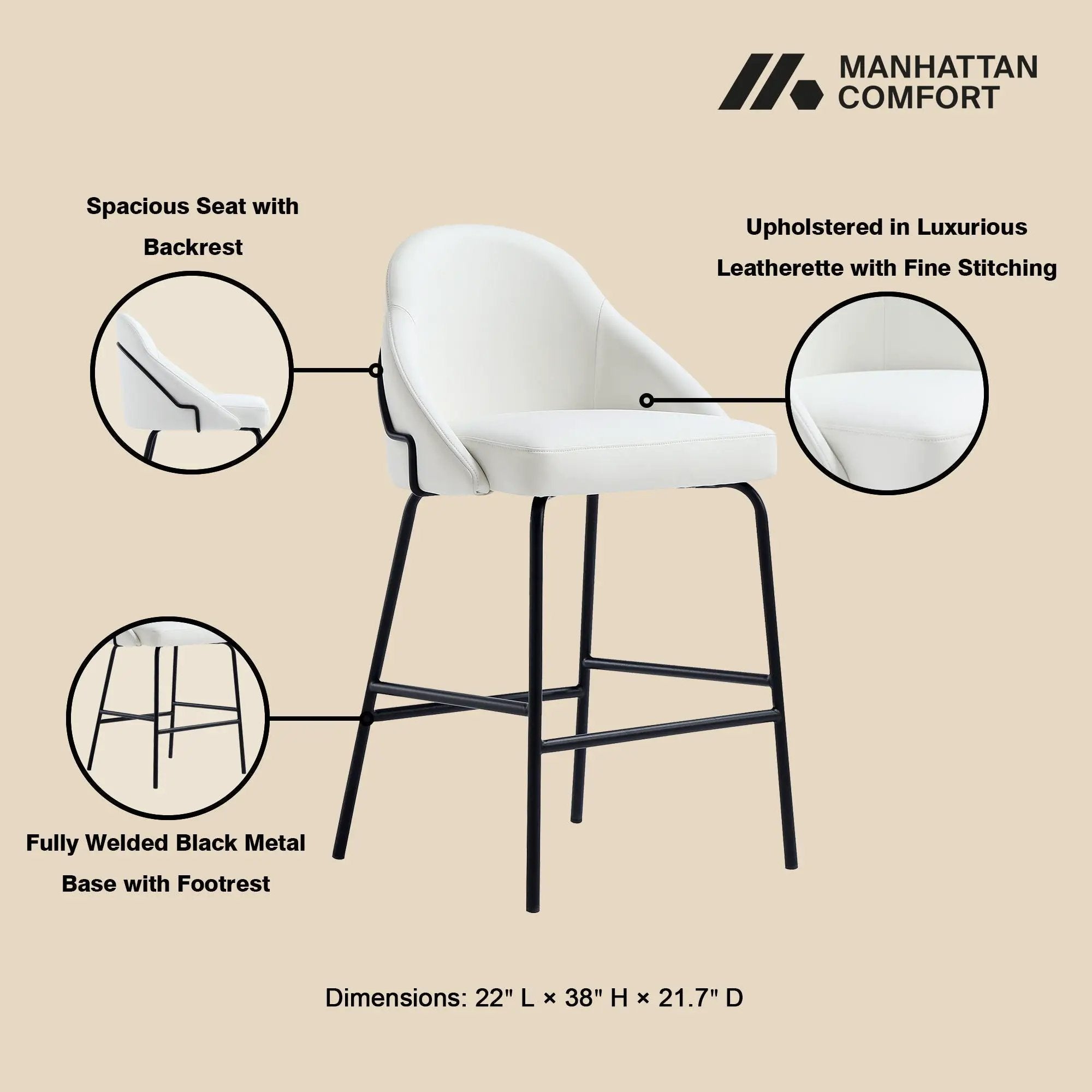 Gracie - Upholstered Counter Stool by HouseOfZazla
