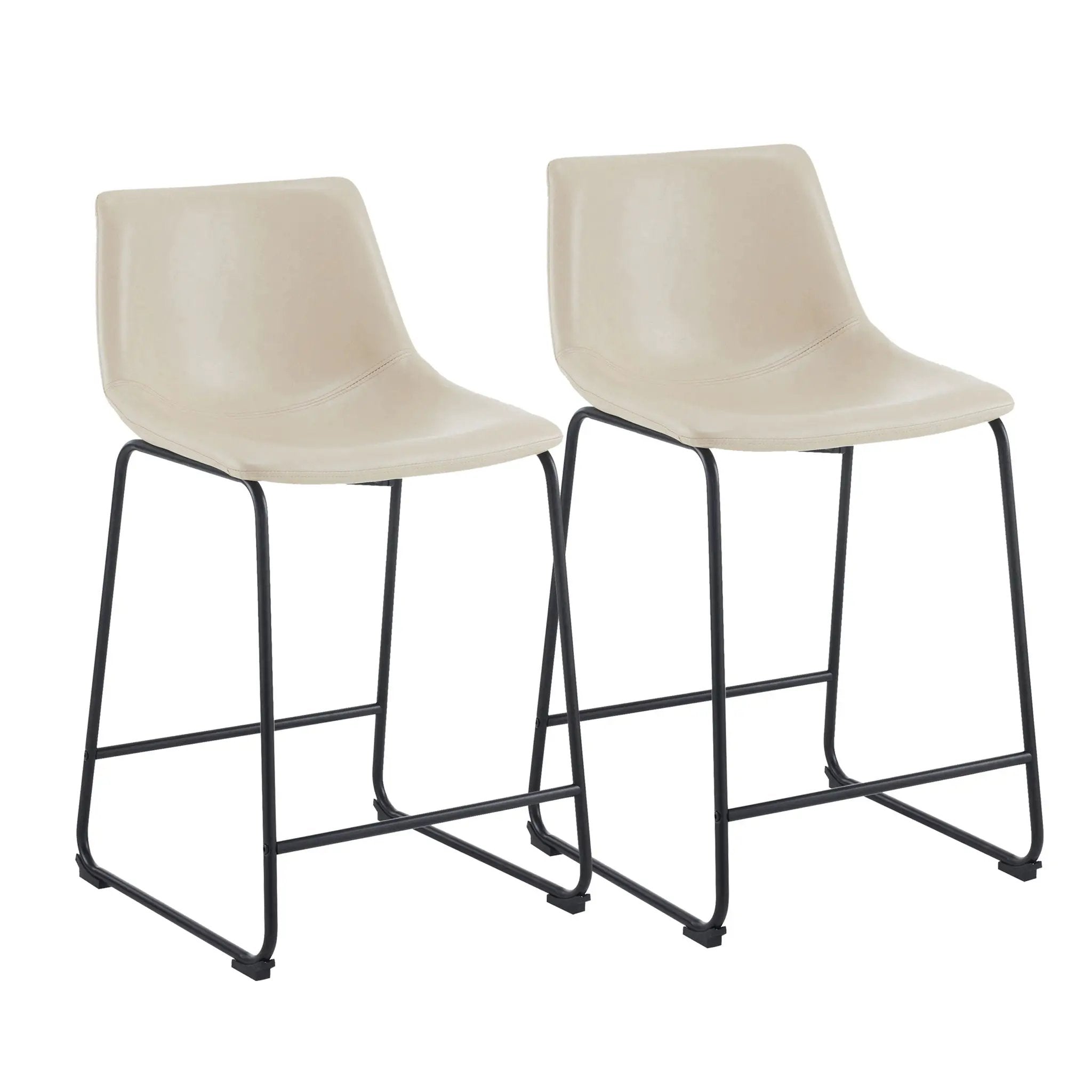 Vintage Style Armless Industrial Counter Stool Set of 2 by HouseOfZazla