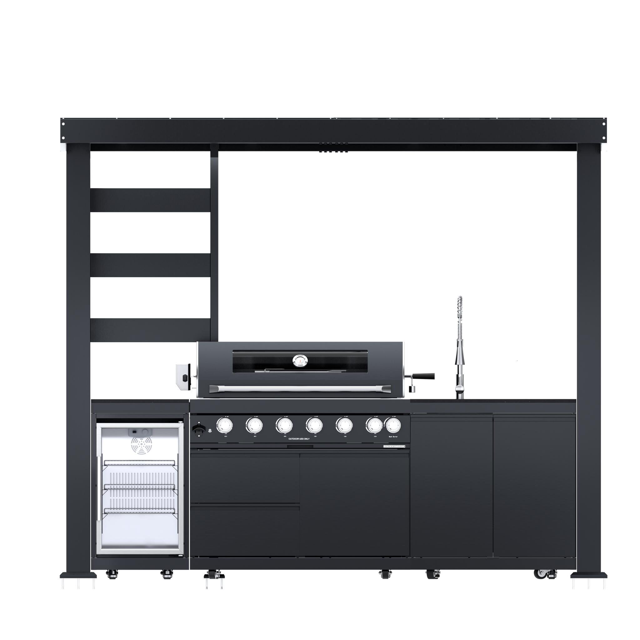 108-Inch 6-Burner Deluxe Outdoor Kitchen Grill by HouseOfZazla