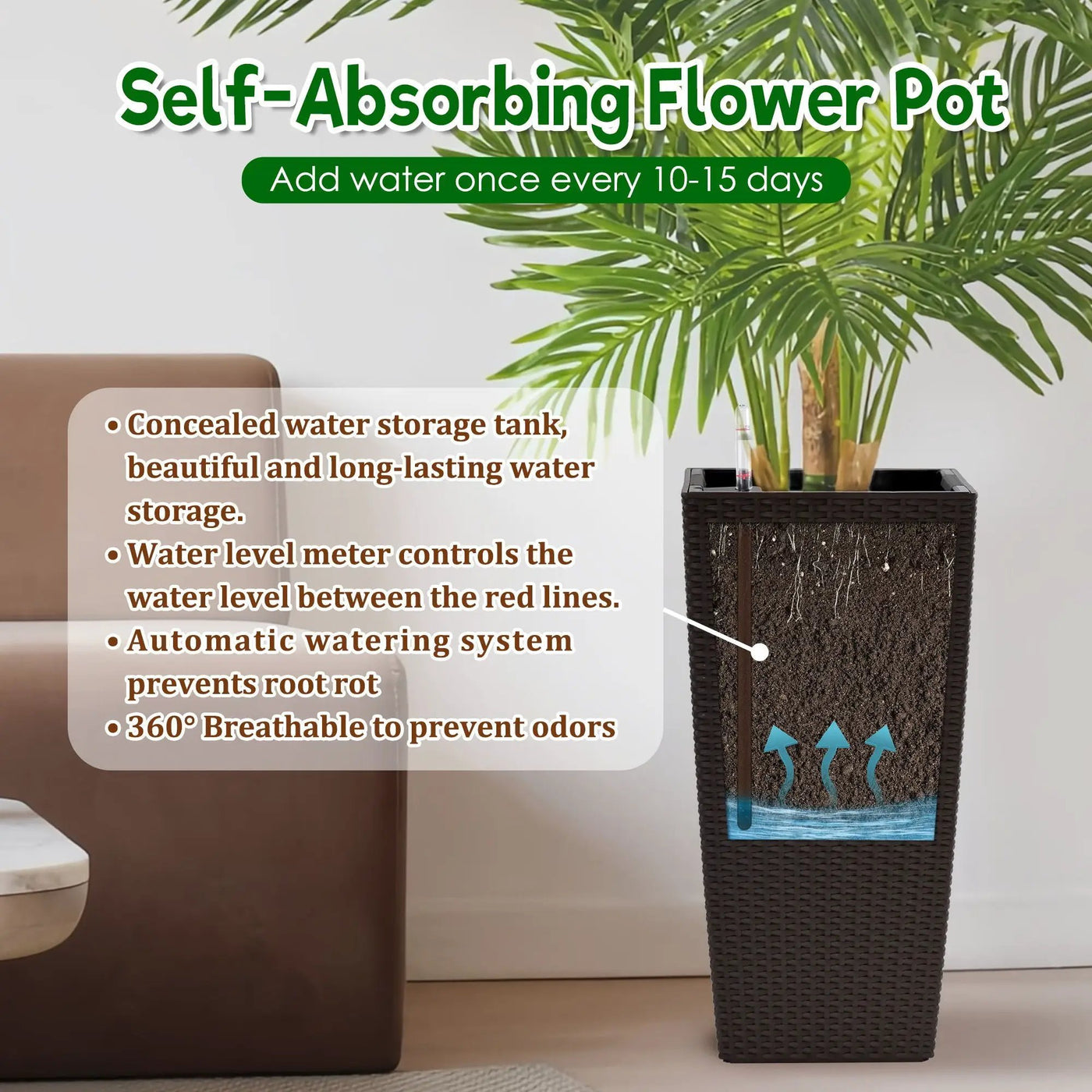 Indoor Outdoor Planter With Automatic Watering System by HouseOfZazla